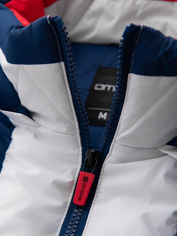 Ombre Clothing Férfi színes retro sport kabát - kék és fehér V1 OM-JALP-0296 Ombre Clothing