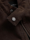 Ombre Clothing Férfi stilusos kabát eco-bőr anyagból álló gallérral - sötét barna V1 C637 Ombre Clothing