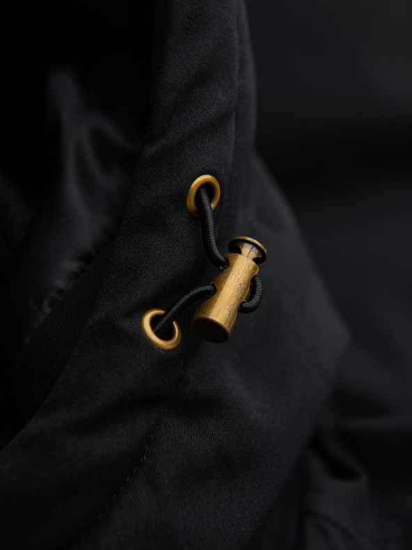 Ombre Clothing Elegáns férfi parka zsebekkal és kapucnival - fekete V1 OM-JAPJ-0287 Ombre Clothing