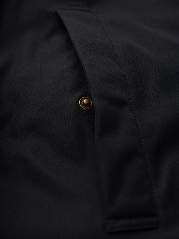 Ombre Clothing Elegáns férfi parka zsebekkal és kapucnival - fekete V1 OM-JAPJ-0287 Ombre Clothing