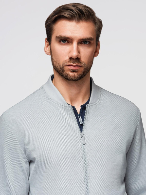 Ombre Clothing Férfi bomber kabát raglan ujjakkal - világosszürke V4 OM-JANP-0159 Ombre Clothing