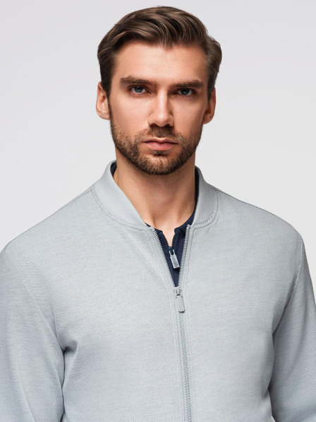 Ombre Clothing Férfi bomber kabát raglan ujjakkal - világosszürke V4 OM-JANP-0159 Ombre Clothing