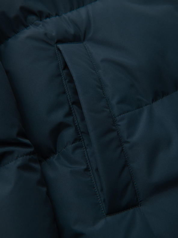 Ombre Clothing Férfi klasszikus hosszú kabát kapucnival - sötétkék V2 OM-JALJ-0269 Ombre Clothing