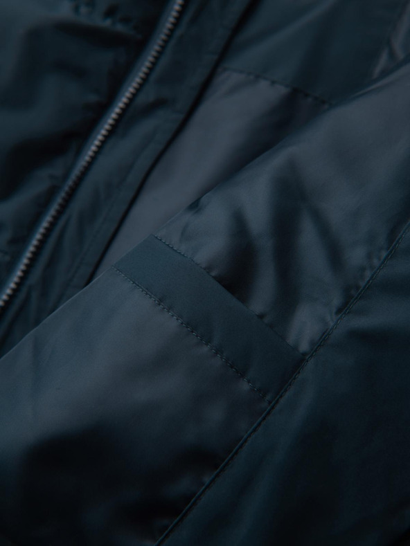 Ombre Clothing Férfi klasszikus hosszú kabát kapucnival - sötétkék V2 OM-JALJ-0269 Ombre Clothing