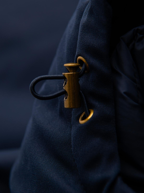 Ombre Clothing Elegáns férfi parka zsebekkal és kapucnival - sötétkék V2 OM-JAPJ-0287 Ombre Clothing