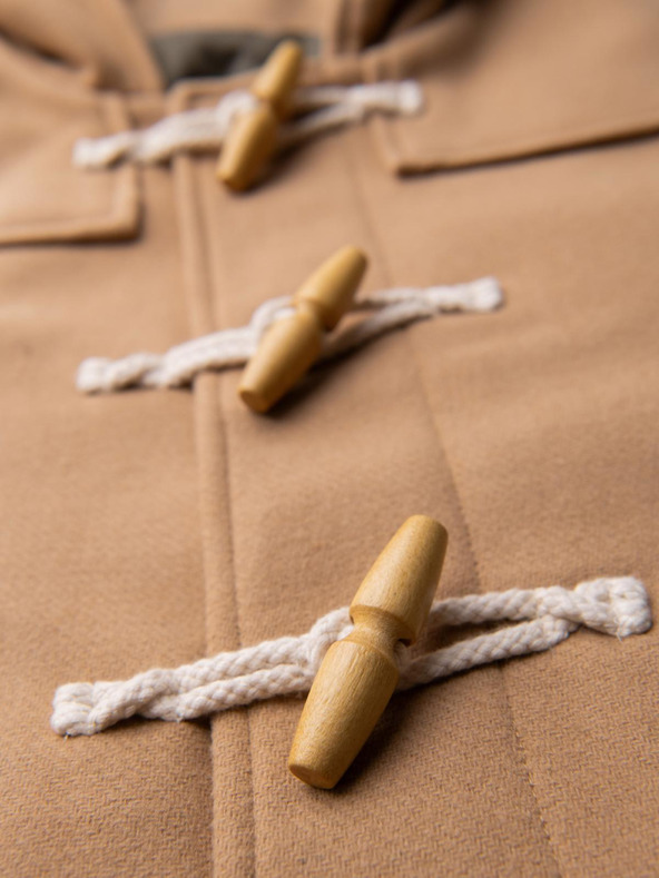 Ombre Clothing Férfi gyapjú kabát kapucnival - világosbarna V1 OM-COWC-0131 Ombre Clothing