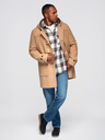 Ombre Clothing Férfi gyapjú kabát kapucnival - világosbarna V1 OM-COWC-0131 Ombre Clothing