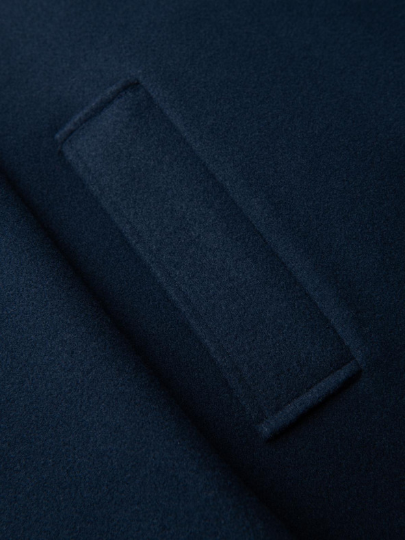 Ombre Clothing Férfi hosszú egysoros kabát magas gallérral és béléssel - sötétkék V3 OM-COWC-0135 Ombre Clothing