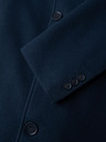 Ombre Clothing Férfi hosszú egysoros kabát magas gallérral és béléssel - sötétkék V3 OM-COWC-0135 Ombre Clothing
