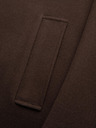 Ombre Clothing Férfi hosszú egysoros kabát magas gallérral és alsó szövettel - barna V4 OM-COWC-0135 Ombre Clothing