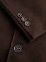 Ombre Clothing Férfi hosszú egysoros kabát magas gallérral és alsó szövettel - barna V4 OM-COWC-0135 Ombre Clothing