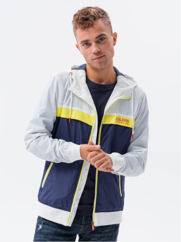 Ombre Clothing Férfi szélálló kabát kapucnival 438C - sötétkék V1 Ombre Clothing