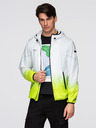 Ombre Clothing Férfi sport kabát ombre effektussal és reflektív elemekkel - fehér és lime V1 C646 Ombre Clothing