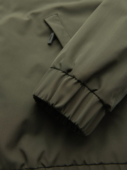 Ombre Clothing Férfi funkcionális átmeneti kabát kapucnival - olívazöld V2 OM-JANP-0225 Ombre Clothing