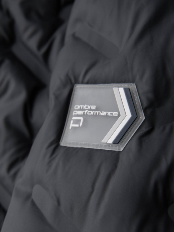 Ombre Clothing Férfi steppelt kabát levehető kapucnival - grafit és fehér V3 OM-JALP-0206 Ombre Clothing