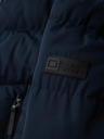 Ombre Clothing Férfi kabát aszimmetrikus steppelésével és kapucnival - sötétkék V4 OM-JAHP-0304 Ombre Clothing