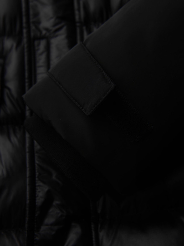 Ombre Clothing Férfi steppelt kabát magas gallérral és kapucnival - fekete V1 OM-JALJ-0266 Ombre Clothing