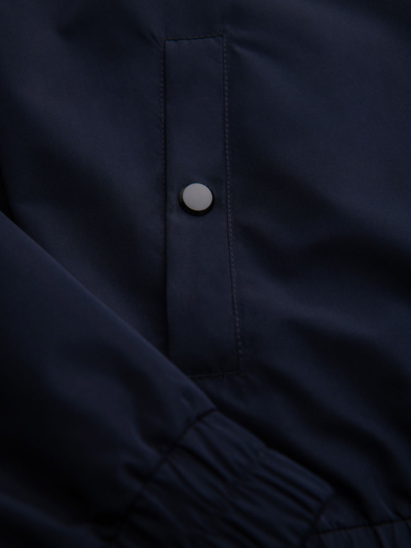 Ombre Clothing Férfi kabát kapucnival és magas gallérral - sötétkék V2 OM-JANP-0222 Ombre Clothing