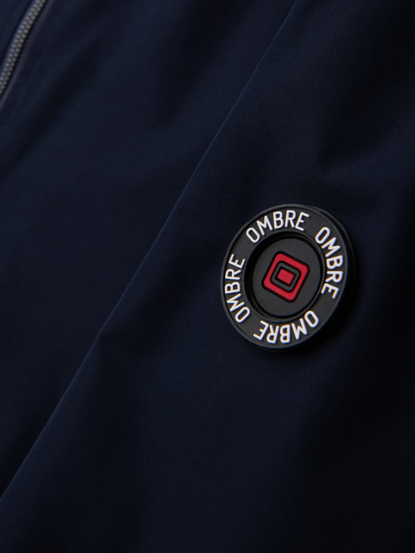 Ombre Clothing Férfi kabát kapucnival és magas gallérral - sötétkék V2 OM-JANP-0222 Ombre Clothing