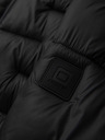 Ombre Clothing Férfi steppelt kabát kapucnival - fekete V1 OM-JAHP-0235 Ombre Clothing