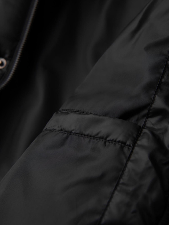 Ombre Clothing Férfi kabát kapucnival és geometrikus gyémánt steppelésével - fekete V1 OM-JAHP-0237 Ombre Clothing