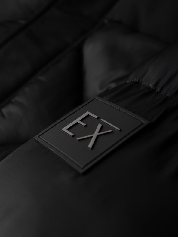 Ombre Clothing Férfi kabát kapucnival és geometrikus gyémánt steppelésével - fekete V1 OM-JAHP-0237 Ombre Clothing