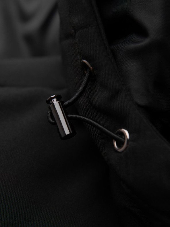 Ombre Clothing Férfi kabát kapucnival és geometrikus gyémánt steppelésével - fekete V1 OM-JAHP-0237 Ombre Clothing