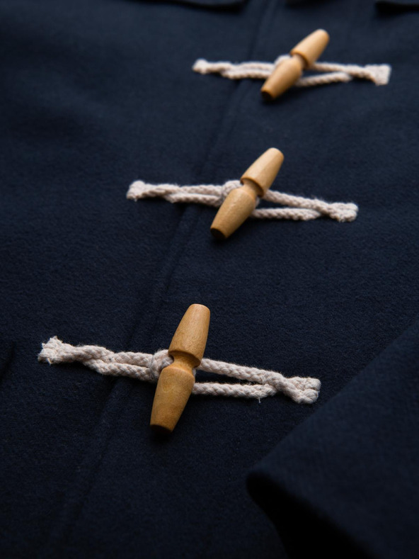 Ombre Clothing Férfi gyapjú kabát kapucnival - sötétkék V2 OM-COWC-0131 Ombre Clothing