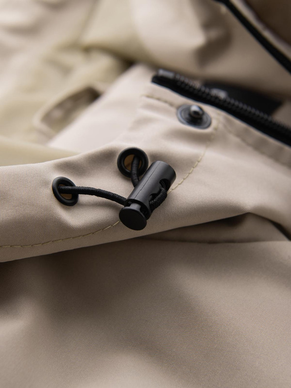 Ombre Clothing Férfi funkcionális átmeneti kabát kapucnival - bézs V3 OM-JANP-0225 Ombre Clothing