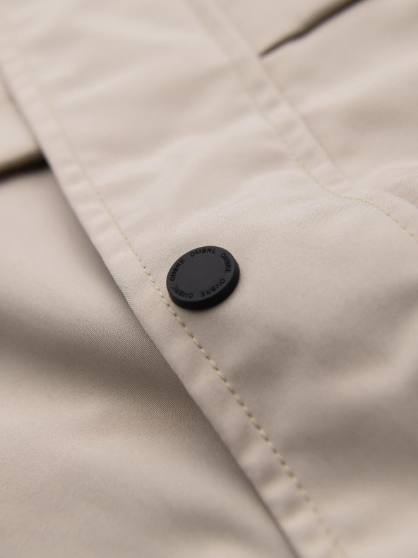 Ombre Clothing Férfi funkcionális átmeneti kabát kapucnival - bézs V3 OM-JANP-0225 Ombre Clothing