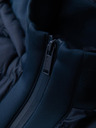 Ombre Clothing Steppelt bomber kabát kapucnival és kötött ujjakkal - sötétkék V2 OM-JALP-0298 Ombre Clothing