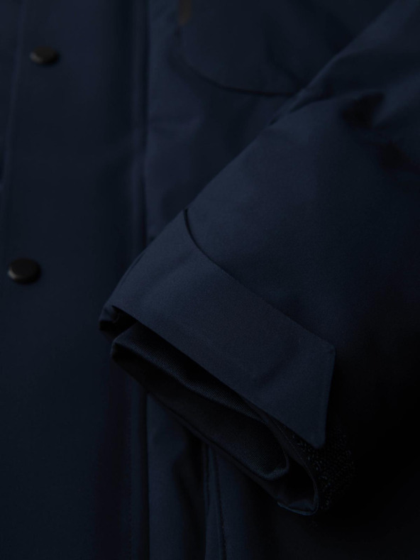 Ombre Clothing Férfi téli kabát levehető kapucnival vízálló szövetből - sötétkék V1 OM-JAHP-0306 Ombre Clothing