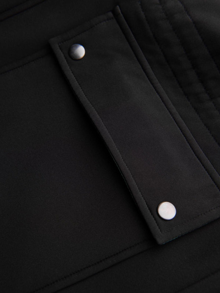 Ombre Clothing Férfi parka kabát fleece béléssel és derékszabályozással - fekete V2 OM-JAPJ-0314 Ombre Clothing