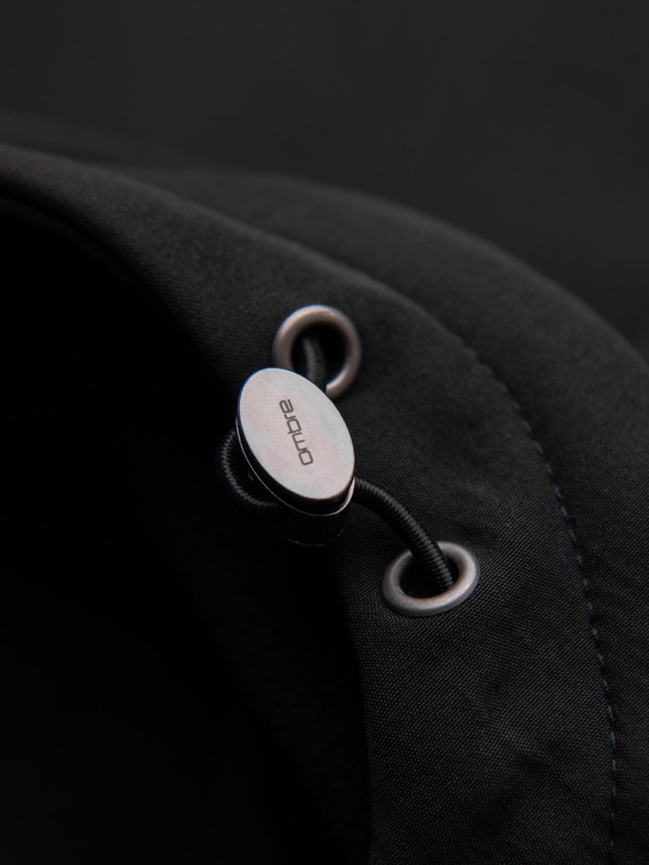 Ombre Clothing Férfi parka kabát fleece béléssel és derékszabályozással - fekete V2 OM-JAPJ-0314 Ombre Clothing