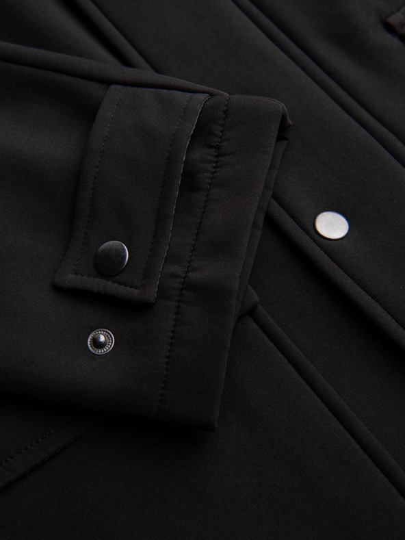 Ombre Clothing Férfi parka kabát fleece béléssel és derékszabályozással - fekete V2 OM-JAPJ-0314 Ombre Clothing