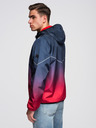 Ombre Clothing Férfi sportábó reflexelemes és fleece béléssel - sötétkék és piros V3 C641 Ombre Clothing