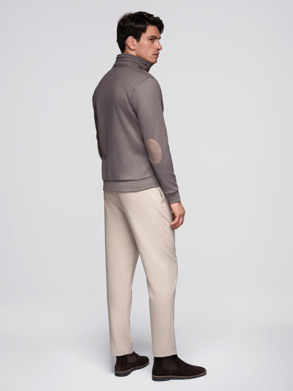 Ombre Clothing Férfi kabát magas gallérral és fleece belsővel - ash V2 C645 Ombre Clothing