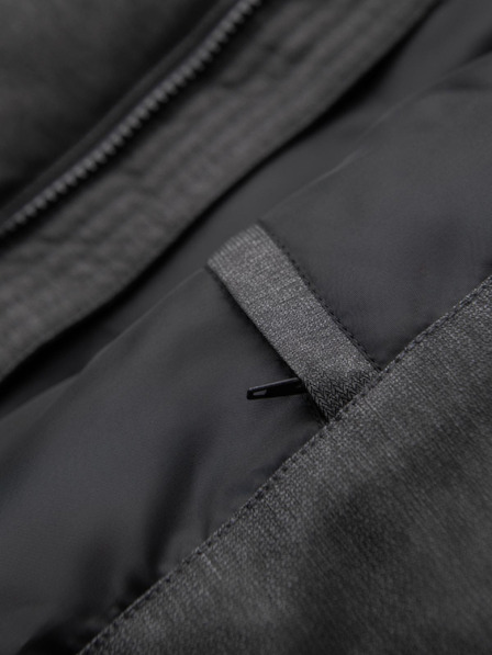 Ombre Clothing Férfi hosszú steppelt kabát kapucnival - szürke V2 OM-JALJ-0264 Ombre Clothing