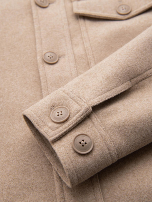 Ombre Clothing Férfi ing kabát - bézs V1 OM-JANP-0291 Ombre Clothing