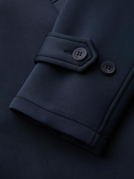 Ombre Clothing Férfi minimalista kabát közepes hosszúsággal és kapucnival - sötétkék V5 OM-COLC-0144 Ombre Clothing