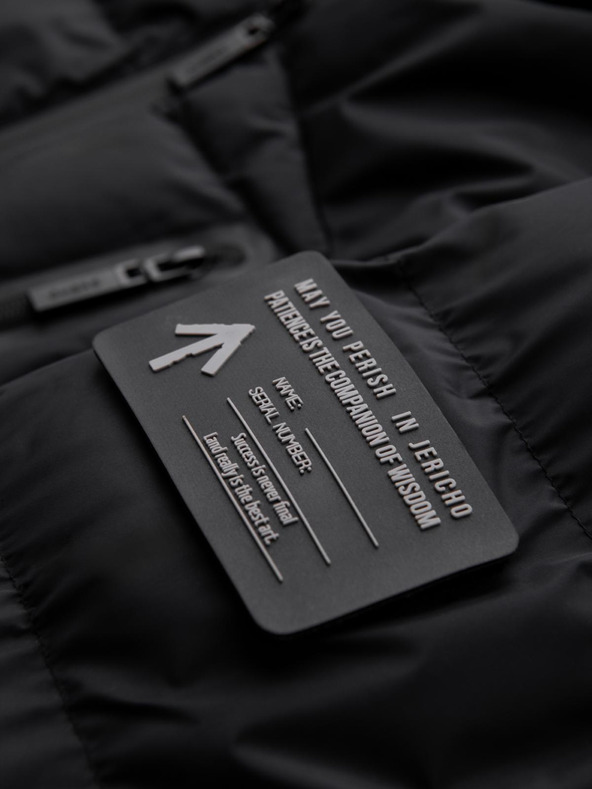 Ombre Clothing Férfi steppelt meleg kabát raglan ujjakkal - fekete V4 OM-JAHP-0302 Ombre Clothing