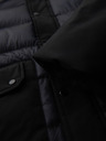 Ombre Clothing Férfi hosszú steppelt kabát nagy zsebekkal - fekete V1 OM-JALJ-0308 Ombre Clothing