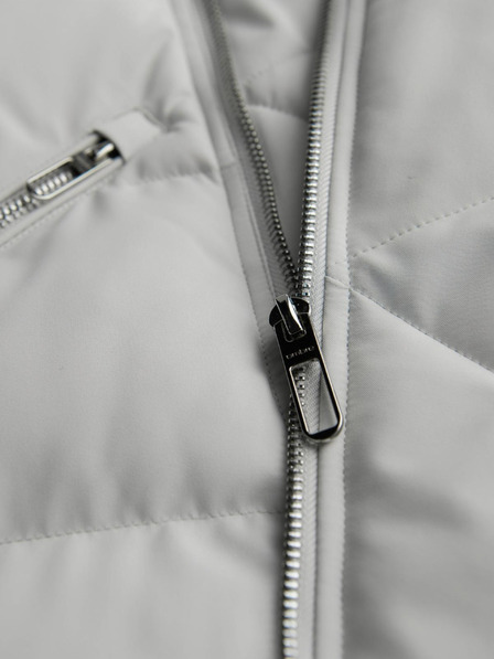 Ombre Clothing Férfi steppelt kabát kapucnival - világosszürke V4 OM-JAHP-0252 Ombre Clothing