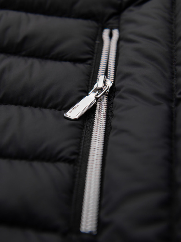 Ombre Clothing Férfi ultrakönnyű kabát természetes puha tollból zsebvel - fekete V1 OM-JALP-0211 Ombre Clothing