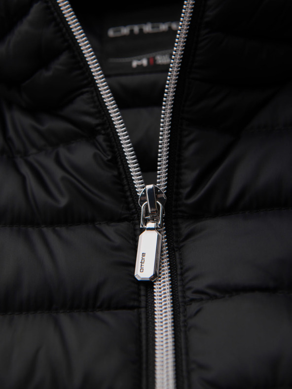 Ombre Clothing Férfi ultrakönnyű kabát természetes puha tollból zsebvel - fekete V1 OM-JALP-0211 Ombre Clothing