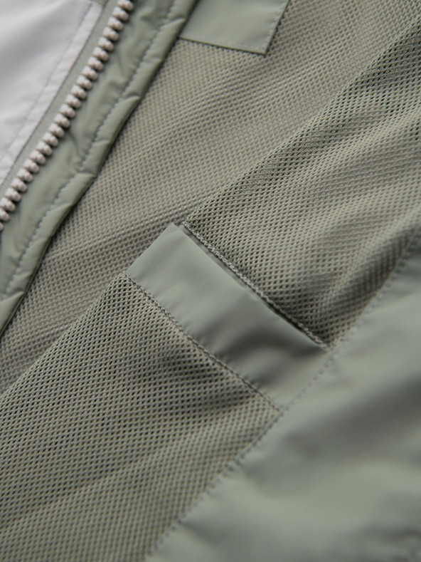 Ombre Clothing Férfi kontrasztos szélálló kabát kapucnival - oliva szürke V3 OM-JANP-0228 Ombre Clothing