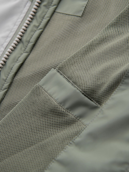 Ombre Clothing Férfi kontrasztos szélálló kabát kapucnival - oliva szürke V3 OM-JANP-0228 Ombre Clothing