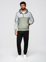 Ombre Clothing Férfi kontrasztos szélálló kabát kapucnival - oliva szürke V3 OM-JANP-0228 Ombre Clothing