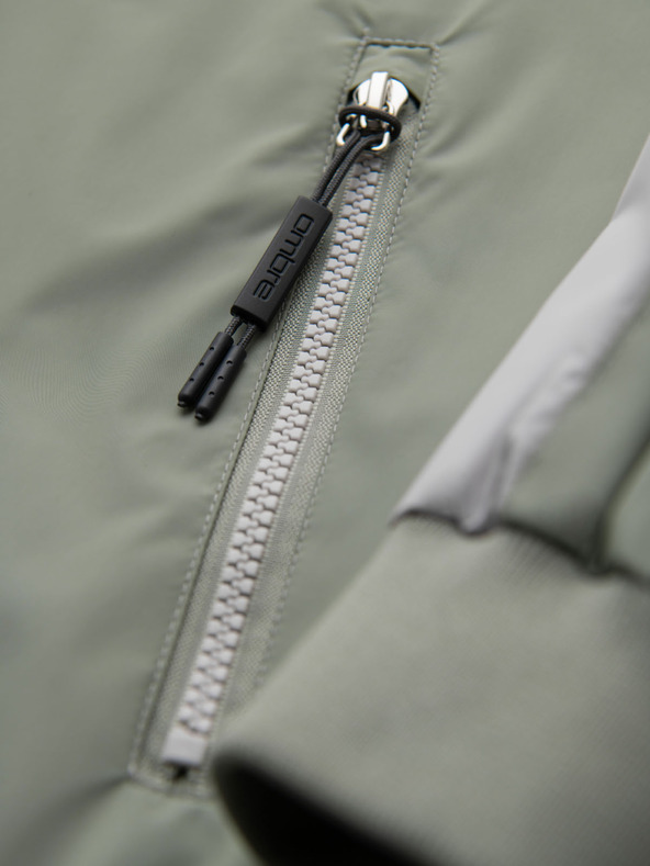 Ombre Clothing Férfi kontrasztos szélálló kabát kapucnival - oliva szürke V3 OM-JANP-0228 Ombre Clothing