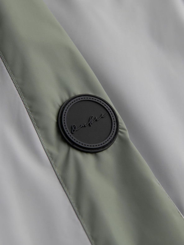Ombre Clothing Férfi kontrasztos szélálló kabát kapucnival - oliva szürke V3 OM-JANP-0228 Ombre Clothing